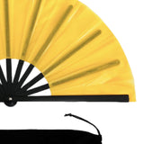Maxbell Folding Fan Decorative Boots on The Ground Fan for Festival Carnival Yellow