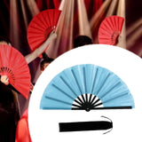 Maxbell Folding Fan Decorative Boots on The Ground Fan for Festival Carnival Light Blue