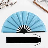 Maxbell Folding Fan Decorative Boots on The Ground Fan for Festival Carnival Light Blue