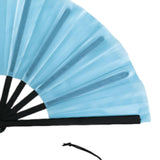 Maxbell Folding Fan Decorative Boots on The Ground Fan for Festival Carnival Light Blue
