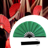 Maxbell Folding Fan Decorative Boots on The Ground Fan for Festival Carnival Greem