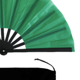 Maxbell Folding Fan Decorative Boots on The Ground Fan for Festival Carnival Greem