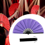 Maxbell Folding Fan Decorative Boots on The Ground Fan for Festival Carnival Purple