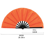 Maxbell Folding Fan Decorative Boots on The Ground Fan for Festival Carnival Orange