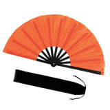 Maxbell Folding Fan Decorative Boots on The Ground Fan for Festival Carnival Orange