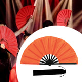 Maxbell Folding Fan Decorative Boots on The Ground Fan for Festival Carnival Orange