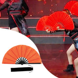 Maxbell Folding Fan Decorative Boots on The Ground Fan for Festival Carnival Orange