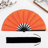 Maxbell Folding Fan Decorative Boots on The Ground Fan for Festival Carnival Orange