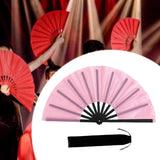 Maxbell Folding Fan Decorative Boots on The Ground Fan for Festival Carnival Pink
