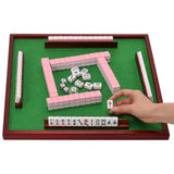 Maxbell 4Pcs Wooden Mahjong Tiles Racks Mahjong Tool for  Holiday Home 230x20mm