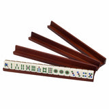 Maxbell 4Pcs Wooden Mahjong Tiles Racks Mahjong Tool for  Holiday Home 230x20mm