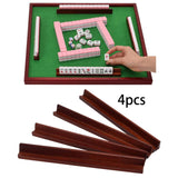 Maxbell 4Pcs Wooden Mahjong Tiles Racks Mahjong Tool for  Holiday Home 230x20mm
