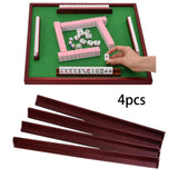 Maxbell 4Pcs Wooden Mahjong Tiles Racks Mahjong Tool for  Holiday Home 450x30x5mm