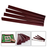 Maxbell 4Pcs Wooden Mahjong Tiles Racks Mahjong Tool for  Holiday Home 450x30x5mm