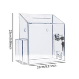 Maxbell Suggestion Box Clear Multifunctional Comment Box for Tabletop Shop Reception