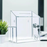 Maxbell Suggestion Box Clear Multifunctional Comment Box for Tabletop Shop Reception