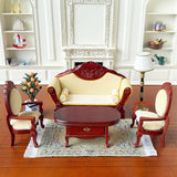 Maxbell Dollhouse Coffee Table 1/12 Wood Miniature Furniture Dollhouse Bedside Table