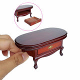 Maxbell Dollhouse Coffee Table 1/12 Wood Miniature Furniture Dollhouse Bedside Table