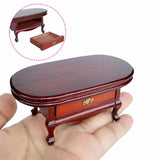Maxbell Dollhouse Coffee Table 1/12 Wood Miniature Furniture Dollhouse Bedside Table