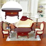 Maxbell Dollhouse Coffee Table 1/12 Wood Miniature Furniture Dollhouse Bedside Table