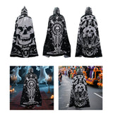 Maxbell Halloween Cloak with Hood Wizard Cosplay for Roles Play Carnivals Stage Show Style A