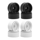 Maxbell 4 Pieces Wheel Rims Replacement for 1:10 1:12 RC Remote Control Vehicles Toy Black