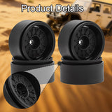 Maxbell 4 Pieces Wheel Rims Replacement for 1:10 1:12 RC Remote Control Vehicles Toy Black