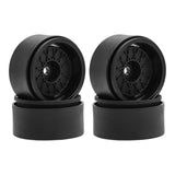 Maxbell 4 Pieces Wheel Rims Replacement for 1:10 1:12 RC Remote Control Vehicles Toy Black