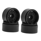 Maxbell 4 Pieces Wheel Rims Replacement for 1:10 1:12 RC Remote Control Vehicles Toy Black