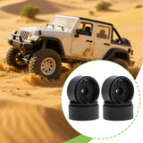 Maxbell 4 Pieces Wheel Rims Replacement for 1:10 1:12 RC Remote Control Vehicles Toy Black