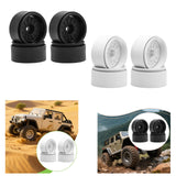 Maxbell 4 Pieces Wheel Rims Replacement for 1:10 1:12 RC Remote Control Vehicles Toy Black
