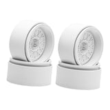 Maxbell 4 Pieces Wheel Rims Replacement for 1:10 1:12 RC Remote Control Vehicles Toy White