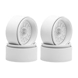 Maxbell 4 Pieces Wheel Rims Replacement for 1:10 1:12 RC Remote Control Vehicles Toy White