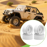 Maxbell 4 Pieces Wheel Rims Replacement for 1:10 1:12 RC Remote Control Vehicles Toy White
