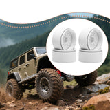 Maxbell 4 Pieces Wheel Rims Replacement for 1:10 1:12 RC Remote Control Vehicles Toy White