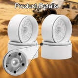 Maxbell 4 Pieces Wheel Rims Replacement for 1:10 1:12 RC Remote Control Vehicles Toy White