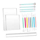 Maxbell 15Pcs Pottery Tools Polymer Clay Art Tools Set for Shaping Sculpting Polymer