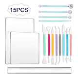 Maxbell 15Pcs Pottery Tools Polymer Clay Art Tools Set for Shaping Sculpting Polymer
