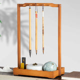 Maxbell Calligraphy Brush Holder Wooden Elegant Organizer for Study Room Office Home
