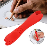 Maxbell Silicone Pen Grip Practical Pencil Holder Grip for Toddler Sketching Student Red