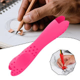 Maxbell Silicone Pen Grip Practical Pencil Holder Grip for Toddler Sketching Student Rose Red
