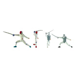 Maxbell 2x 1/64 Scale Miniature Figures Ornament Realistic Creative Fencer Figurines White
