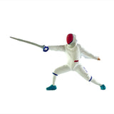 Maxbell 2x 1/64 Scale Miniature Figures Ornament Realistic Creative Fencer Figurines White