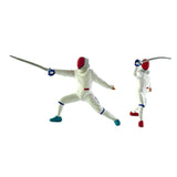 Maxbell 2x 1/64 Scale Miniature Figures Ornament Realistic Creative Fencer Figurines White
