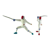 Maxbell 2x 1/64 Scale Miniature Figures Ornament Realistic Creative Fencer Figurines White