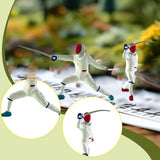 Maxbell 2x 1/64 Scale Miniature Figures Ornament Realistic Creative Fencer Figurines White