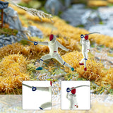 Maxbell 2x 1/64 Scale Miniature Figures Ornament Realistic Creative Fencer Figurines White