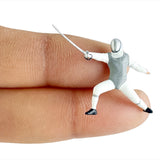 Maxbell 2x 1/64 Scale Miniature Figures Ornament Realistic Creative Fencer Figurines Gray