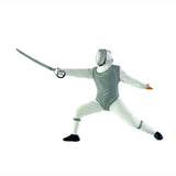 Maxbell 2x 1/64 Scale Miniature Figures Ornament Realistic Creative Fencer Figurines Gray