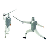 Maxbell 2x 1/64 Scale Miniature Figures Ornament Realistic Creative Fencer Figurines Gray